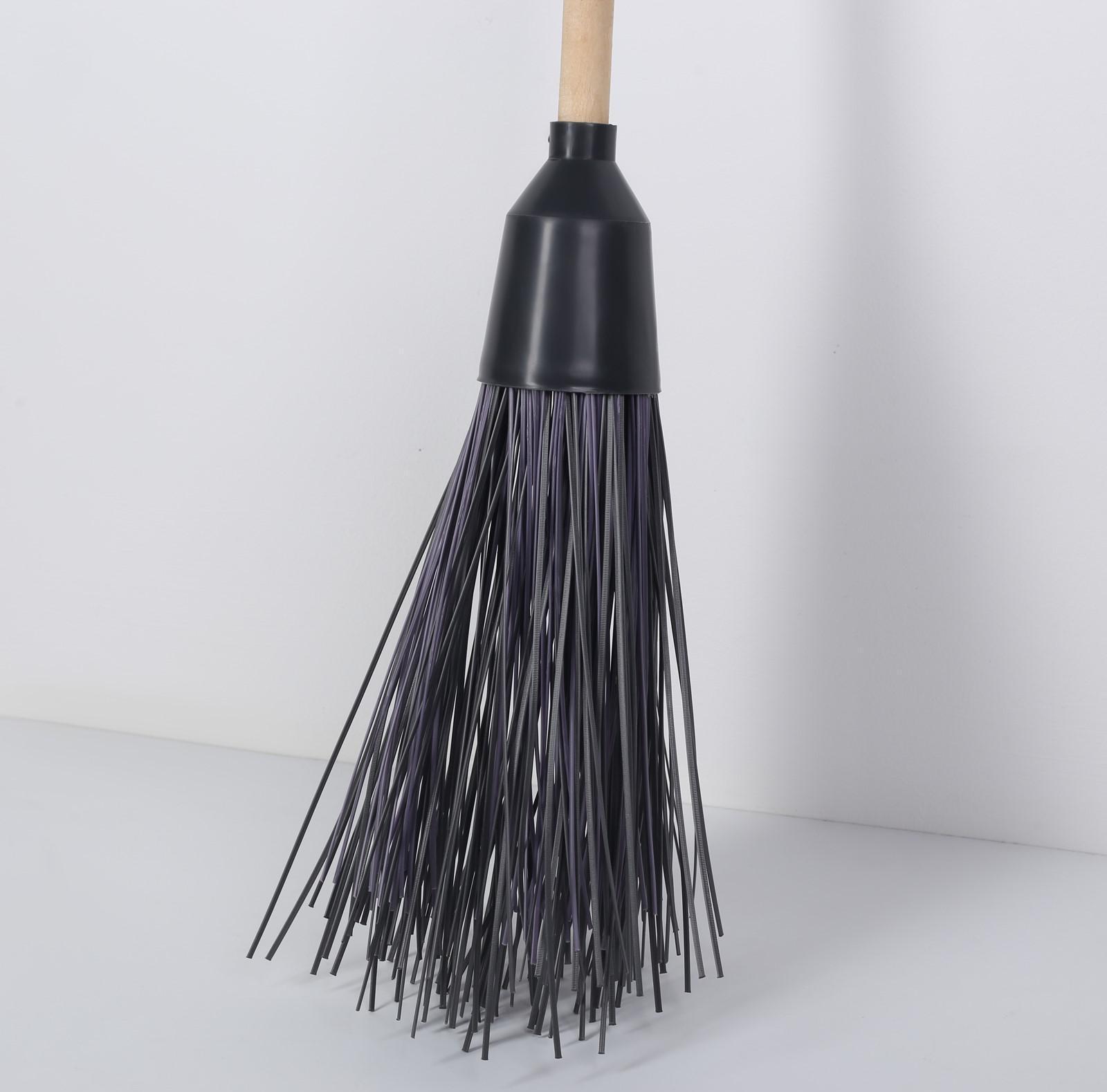 Метла полипропиленовая, наборная, с черенком, 3 фланца, цвет МИКС