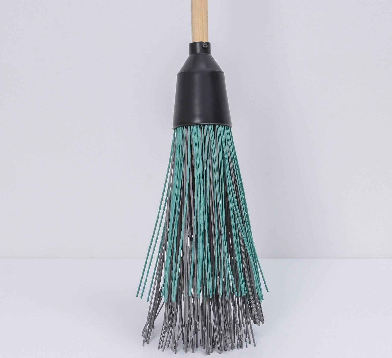 Метла полипропиленовая, наборная, с черенком, 3 фланца, цвет МИКС