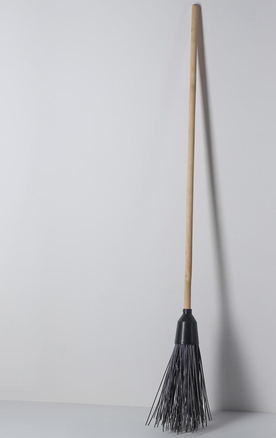 Метла полипропиленовая, наборная, с черенком, 3 фланца, цвет МИКС