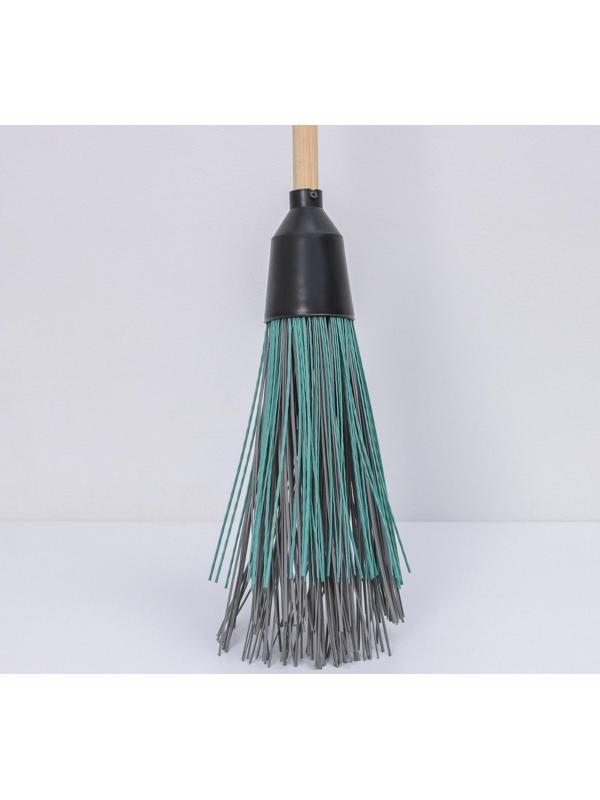 Метла полипропиленовая, наборная, с черенком, 3 фланца, цвет МИКС