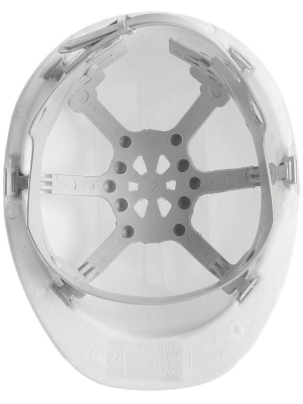 Каска защитная ТУНДРА, для строительно-монтажных работ, с пластиковым оголовьем, белая