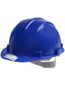 Каска защитная ТУНДРА, для строительно-монтажных работ, с пластиковым оголовьем, синяя