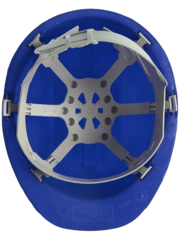 Каска защитная ТУНДРА, для строительно-монтажных работ, с пластиковым оголовьем, синяя