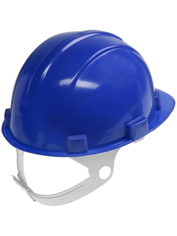 Каска защитная ТУНДРА, для строительно-монтажных работ, с пластиковым оголовьем, синяя