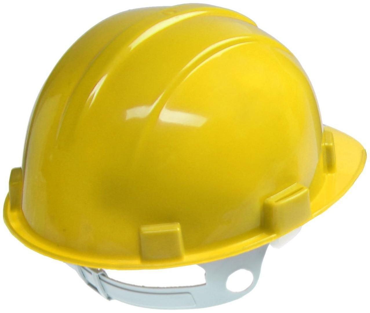 Каска защитная ТУНДРА, для строительно-монтажных работ, с текстильным оголовьем, желтая
