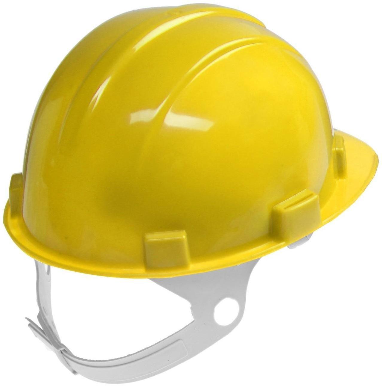 Каска защитная ТУНДРА, для строительно-монтажных работ, с пластиковым оголовьем, желтая