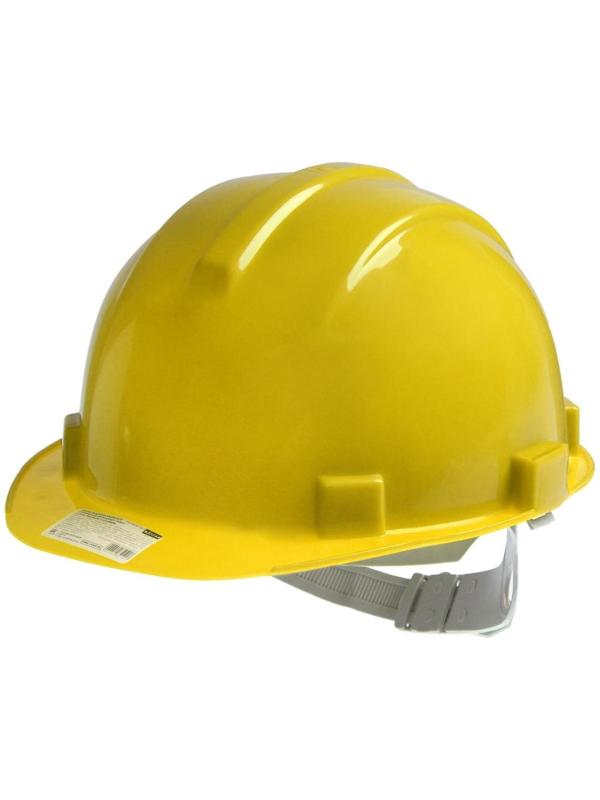 Каска защитная ТУНДРА, для строительно-монтажных работ, с пластиковым оголовьем, желтая