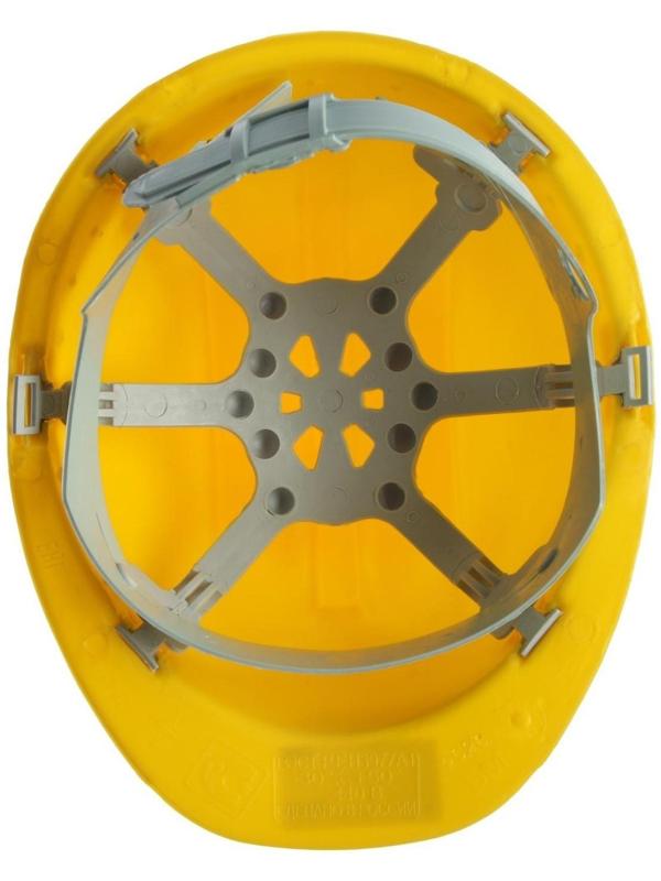 Каска защитная ТУНДРА, для строительно-монтажных работ, с пластиковым оголовьем, желтая