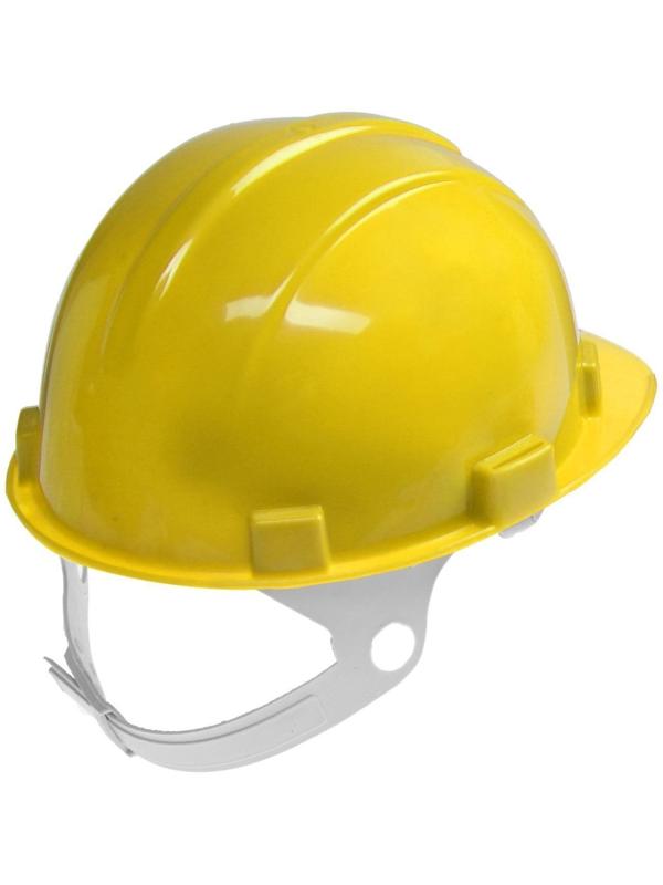 Каска защитная ТУНДРА, для строительно-монтажных работ, с пластиковым оголовьем, желтая