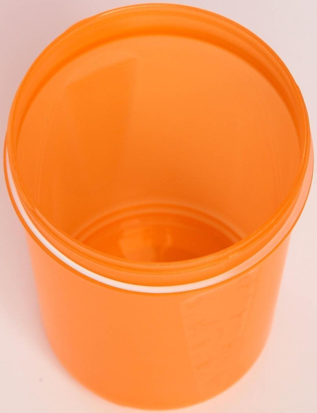 Шейкер спортивный с чашей под протеин, орнанжево-розовый, 500 мл