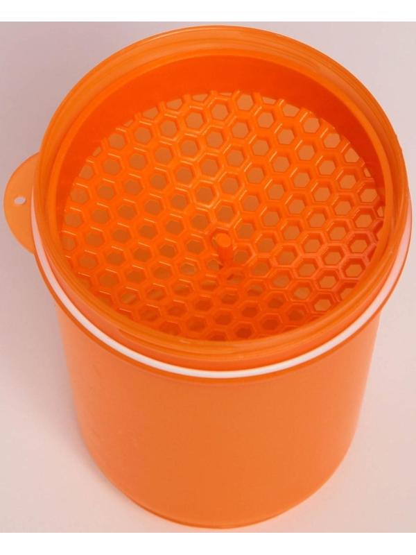 Шейкер спортивный с чашей под протеин, орнанжево-розовый, 500 мл