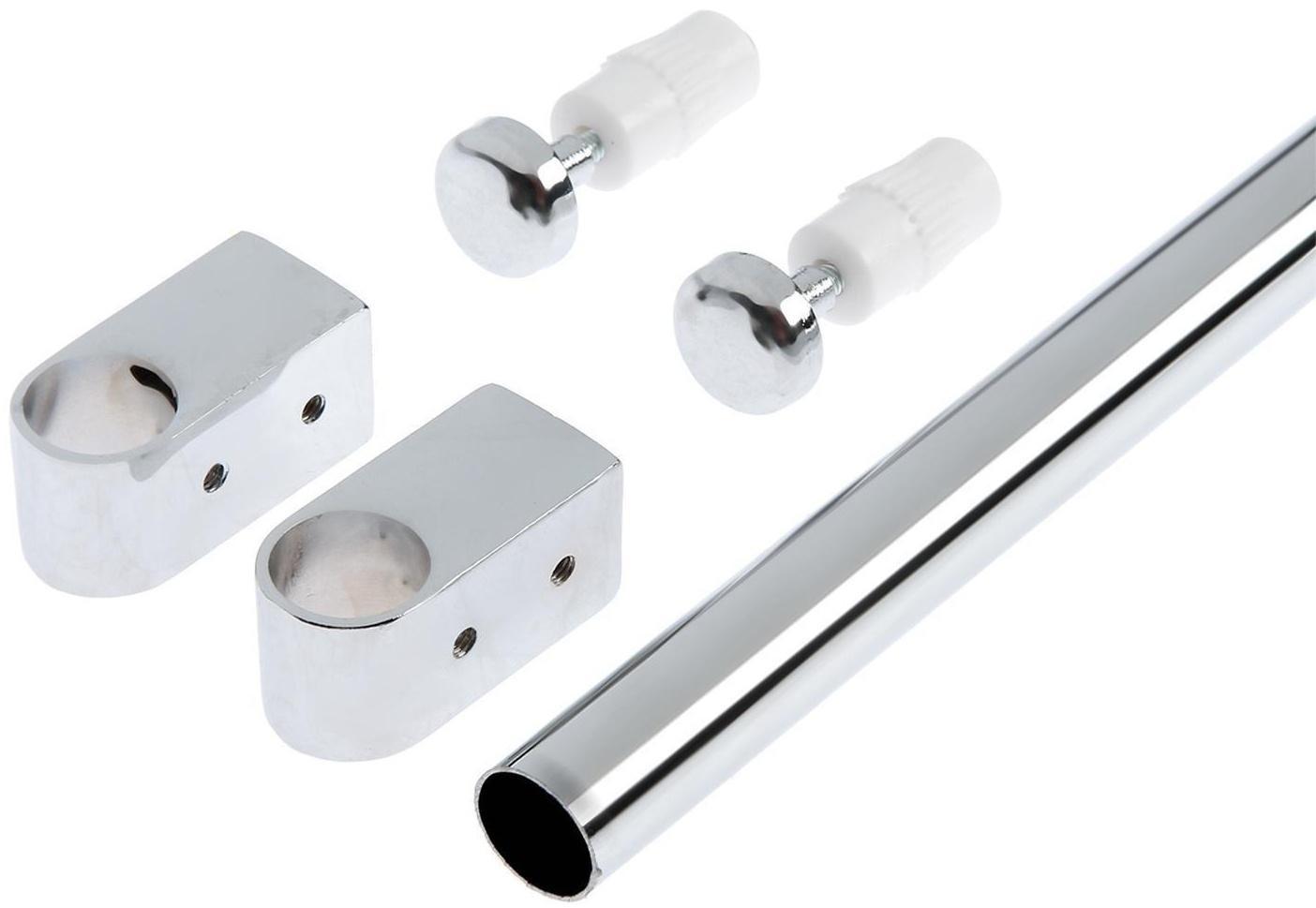 Рейлинг ТУНДРА d=16 мм, L=600 мм, комплект из 2 держателей и 2 заглушек, цвет хром