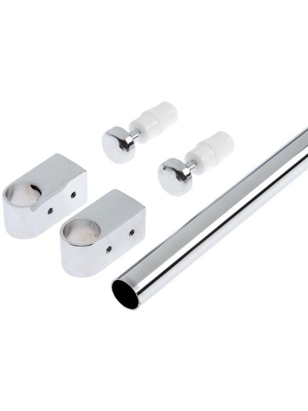 Рейлинг ТУНДРА d=16 мм, L=600 мм, комплект из 2 держателей и 2 заглушек, цвет хром