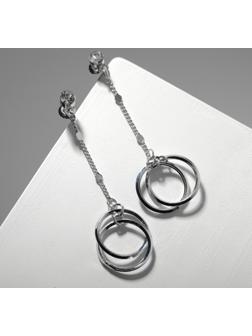 Серьги висячие со стразами 