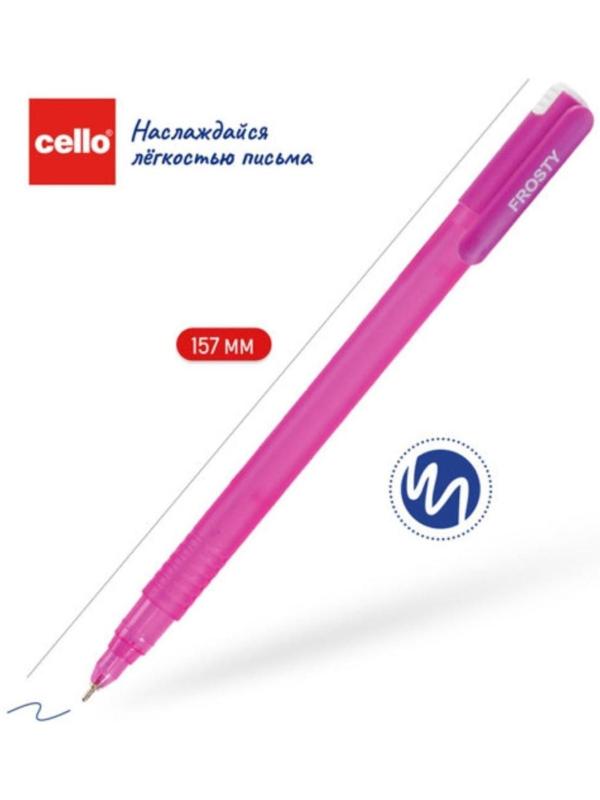 Ручка шариковая Cello Frosty, узел 0.7 мм, чернила синие, корпус микс