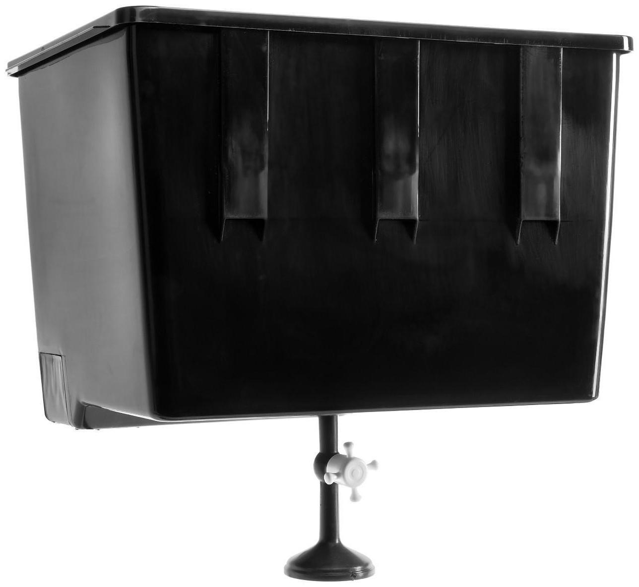 Бак для душа, 55 л, с ЭВН (20 - 60 ˚С), пластик, чёрный