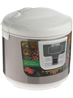 Мультиварка OPTIMA MC-5101, 900 Вт, 5 л, 11 программ, серебристая/белая