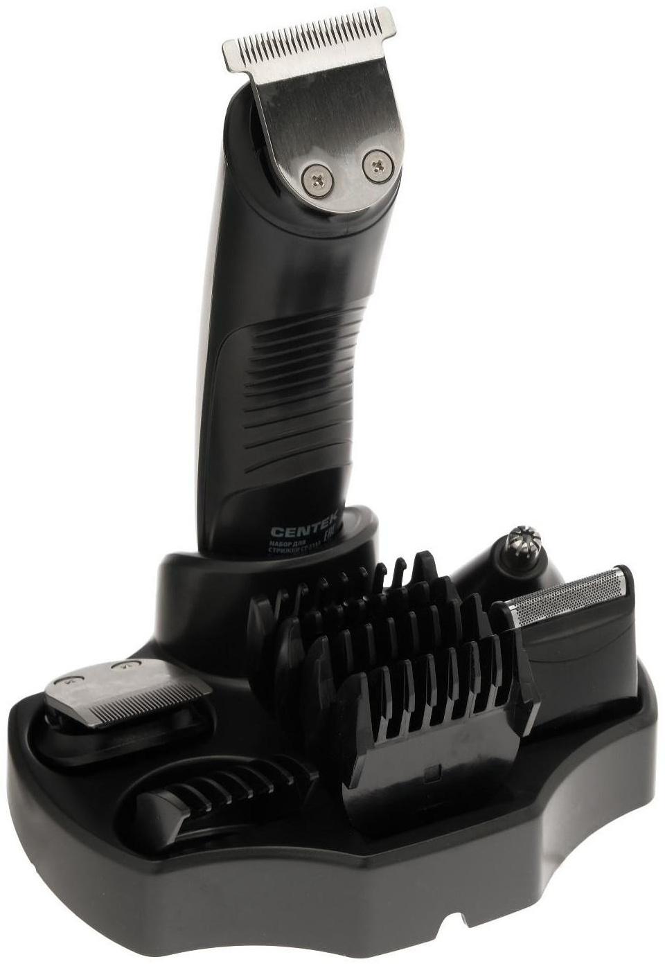 Машинка для стрижки Centek CT-2133, 3 Вт, 8 насадок, триммер, чёрная