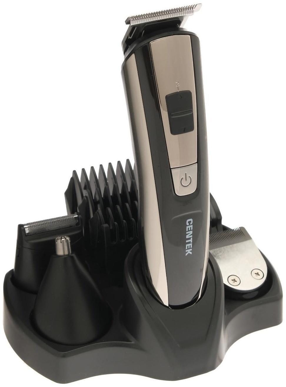Машинка для стрижки Centek CT-2133, 3 Вт, 8 насадок, триммер, чёрная