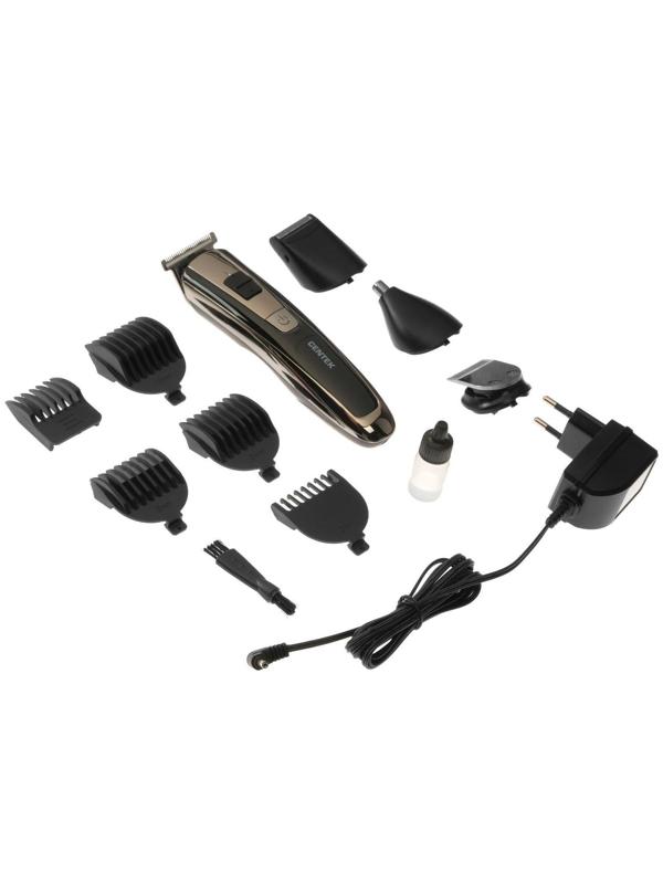 Машинка для стрижки Centek CT-2133, 3 Вт, 8 насадок, триммер, чёрная