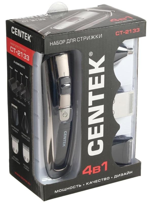 Машинка для стрижки Centek CT-2133, 3 Вт, 8 насадок, триммер, чёрная
