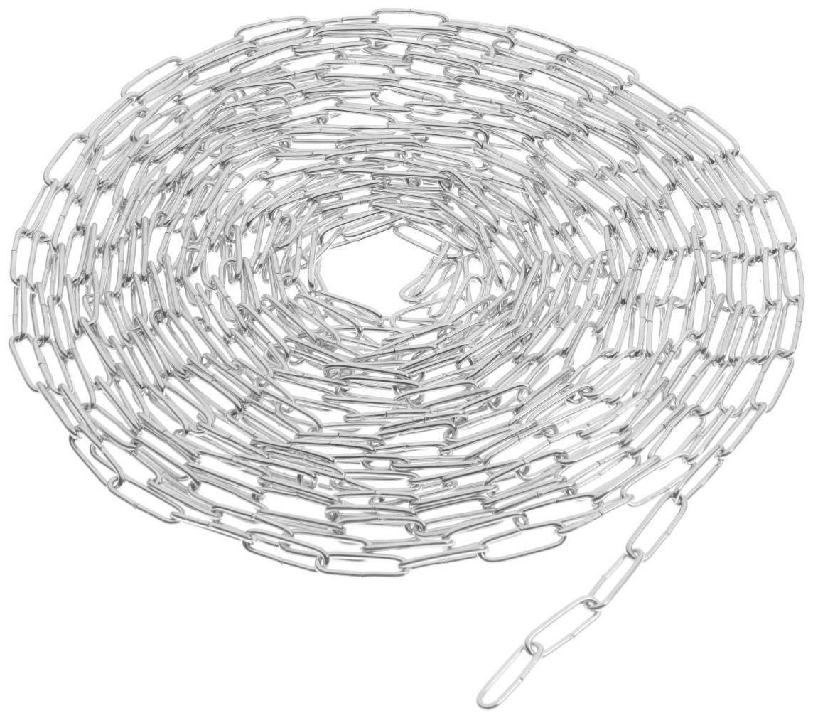 Цепь длиннозвенная ТУНДРА krep, DIN763, диаметр 2 мм, сварная, оцинкованная, 10 м