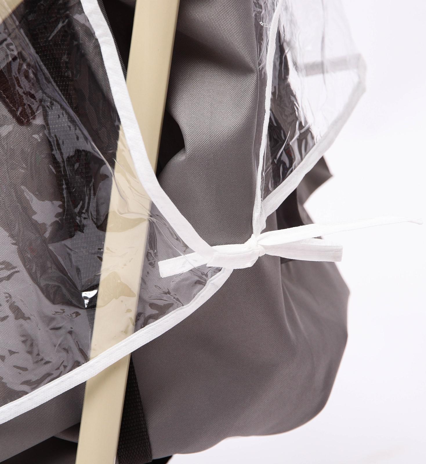 Универсальный дождевик для детской коляски, с окном, ПВХ, окантовка МИКС