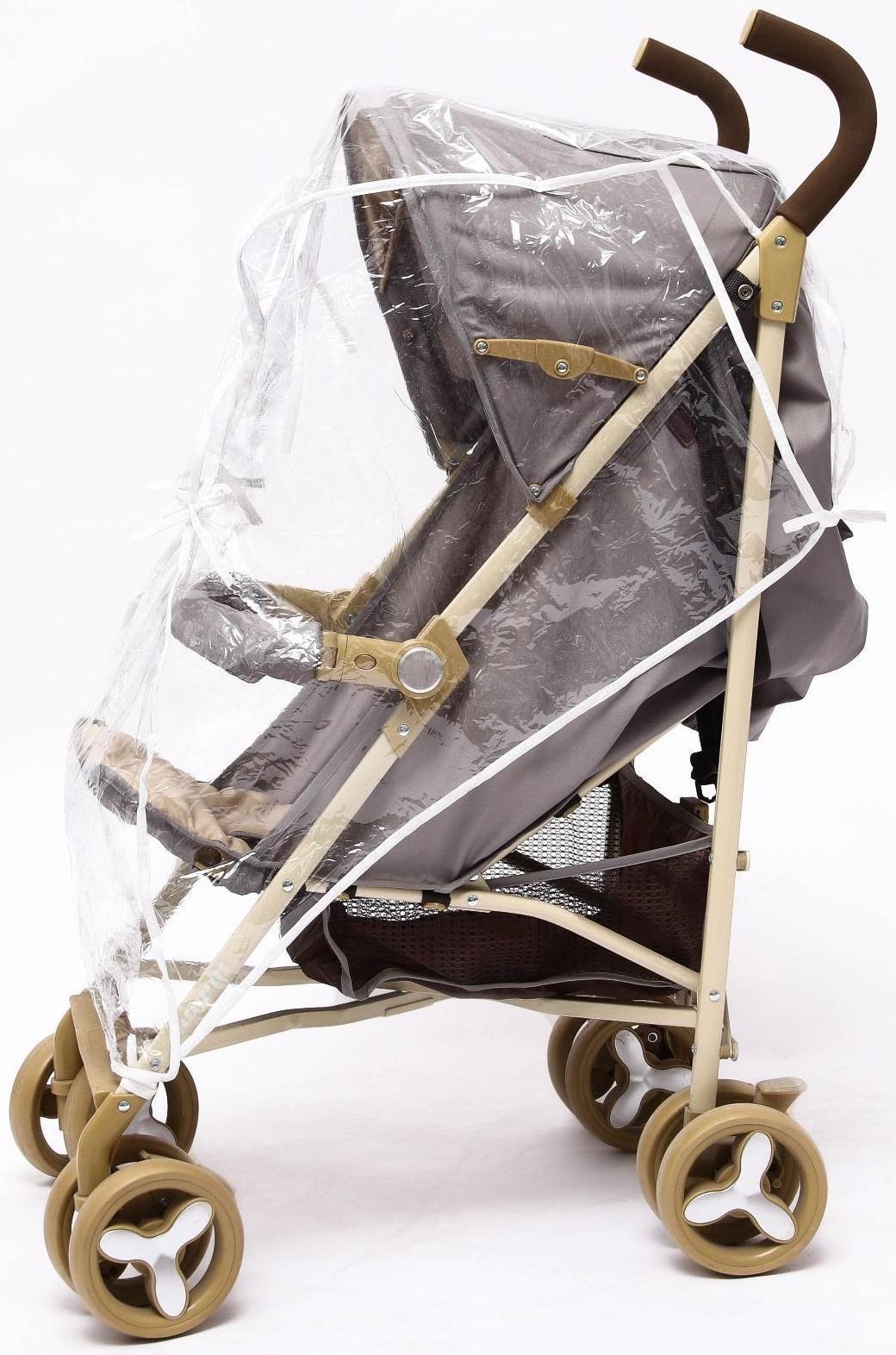 Универсальный дождевик для детской коляски, с окном, ПВХ, окантовка МИКС