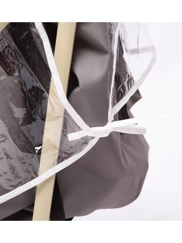 Универсальный дождевик для детской коляски, с окном, ПВХ, окантовка МИКС