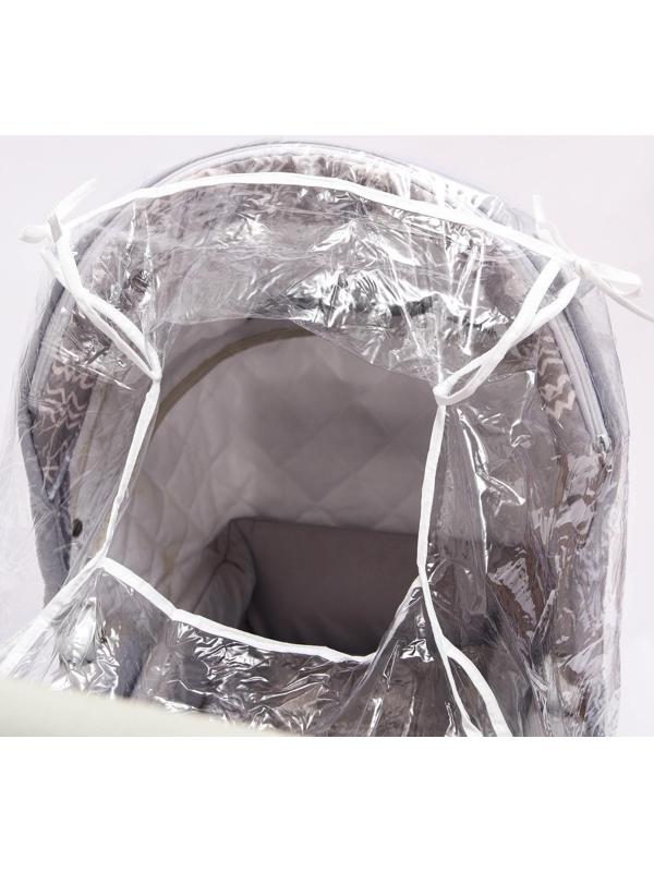 Универсальный дождевик для детской коляски, с окном, ПВХ, окантовка МИКС