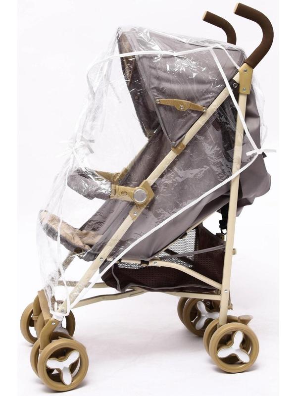 Универсальный дождевик для детской коляски, с окном, ПВХ, окантовка МИКС