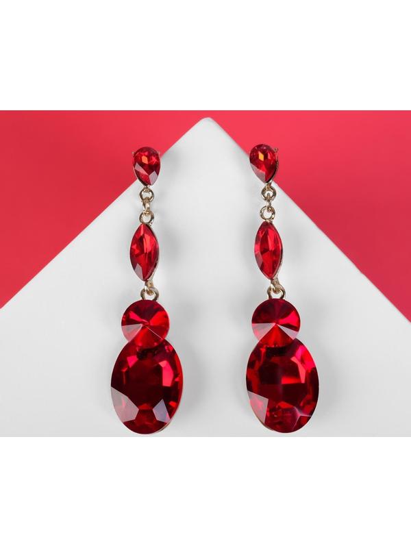 Серьги висячие со стразами 