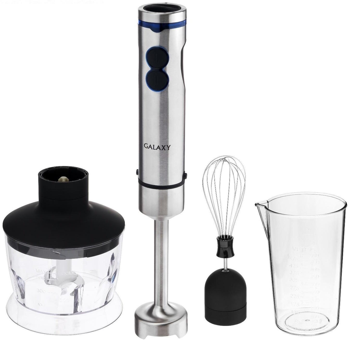 Блендер Galaxy GL 2128, погружной, 800 Вт, 0.6/ 0.5 л, 5 скоростей, чёрный