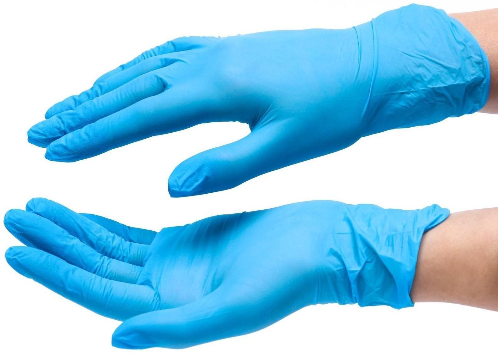 Перчатки Benovy медицинские нитриловые, текстурированные на пальцах, голубые, размер S, 50 пар