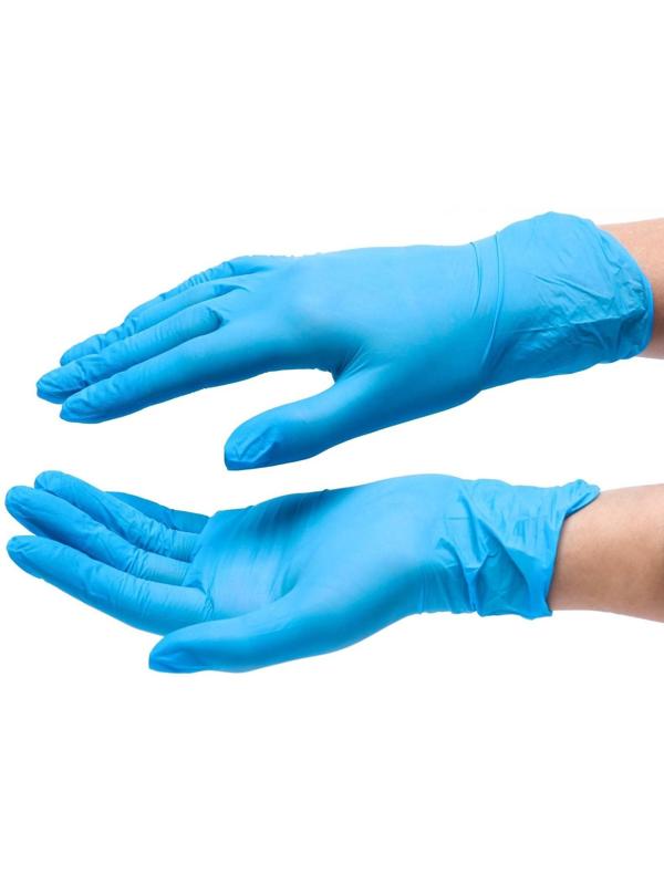 Перчатки Benovy медицинские нитриловые, текстурированные на пальцах, голубые, размер S, 50 пар