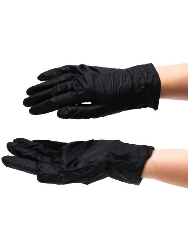 Медицинские перчатки BENOVY, нитриловые, нестерильные, текстурированные на пальцах, черные, размер L, 50 пар