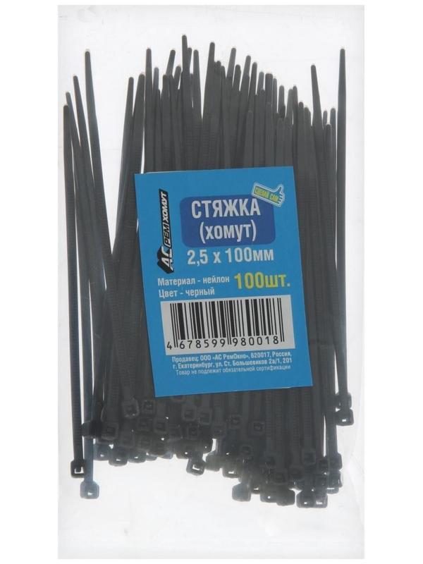 Хомут нейлоновый 2,5х100 мм, черный