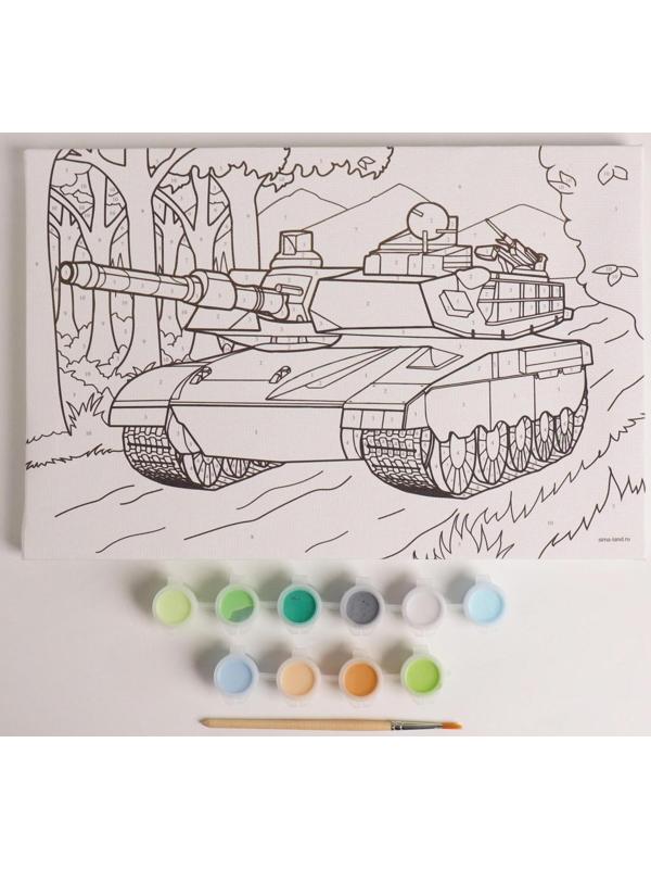 Картина по номерам «Танк» 20×30 см