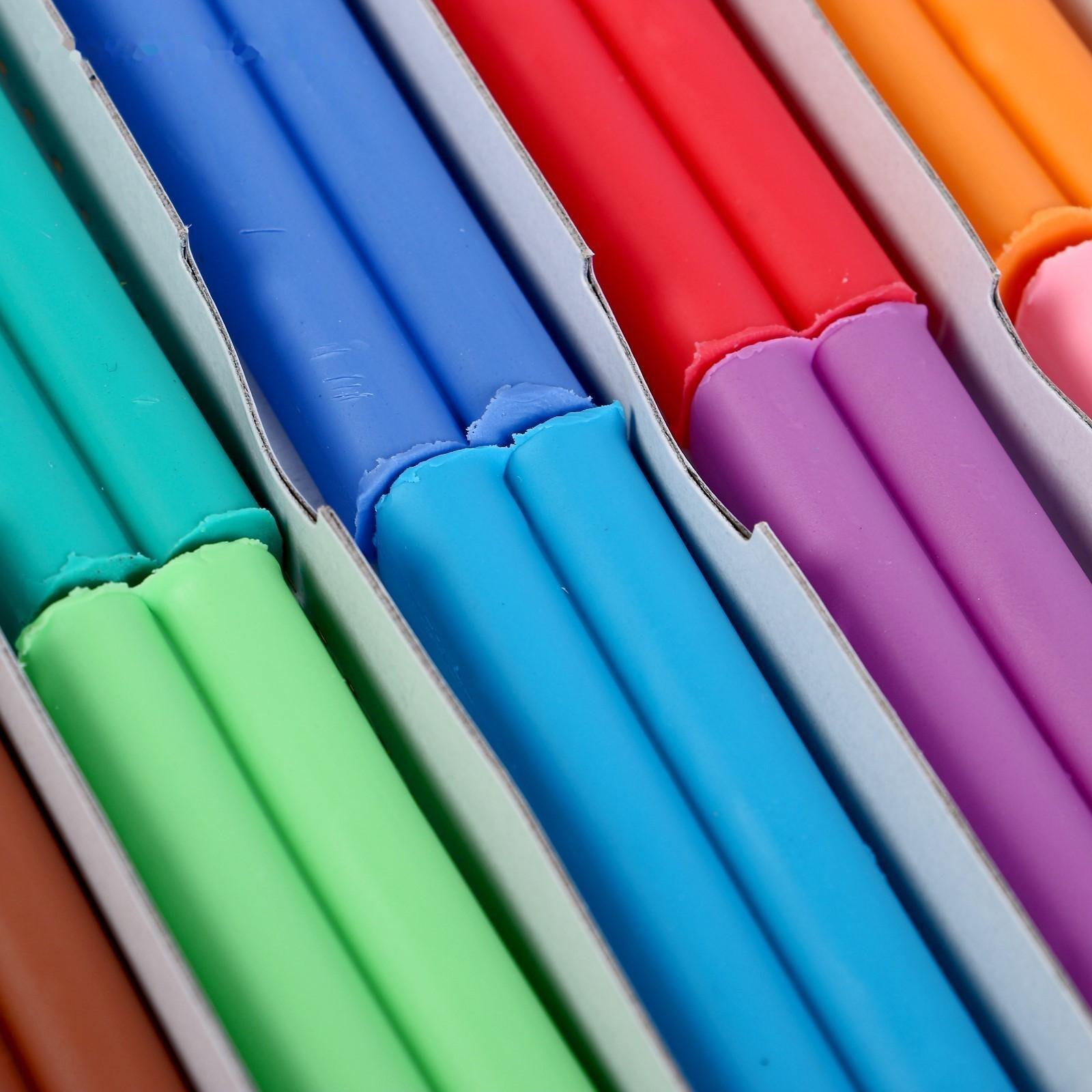 Пластилин мягкий (восковой), 12 цветов, 180 г, 