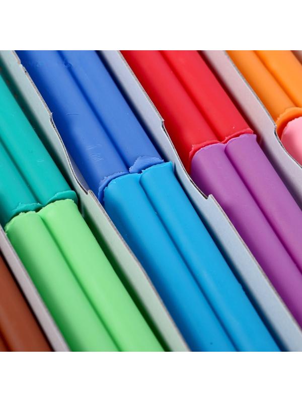 Пластилин мягкий (восковой), 12 цветов, 180 г, 