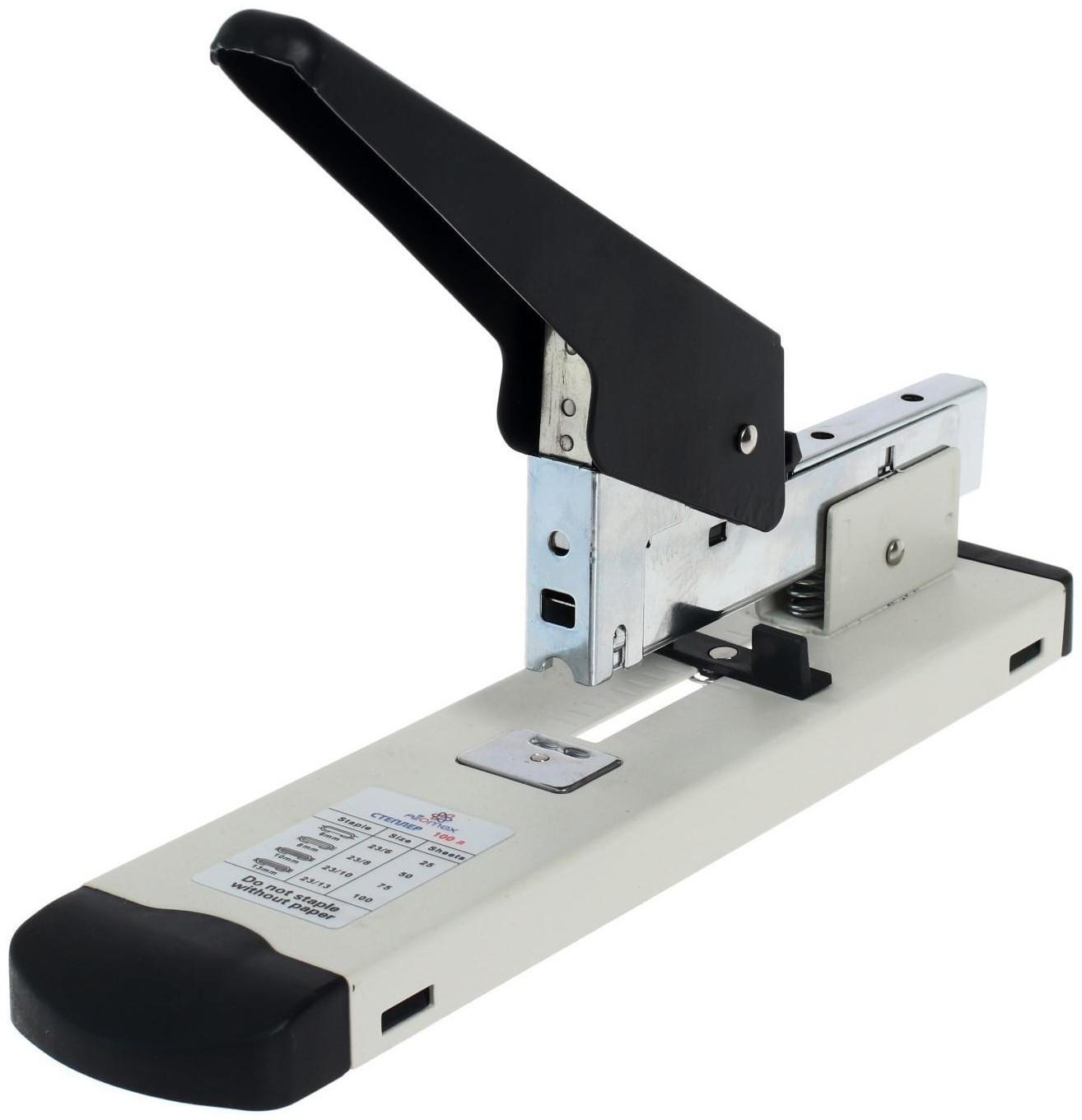 Степлер мощный 100 листов, Attomex, скобы 23/6-23/13, серый