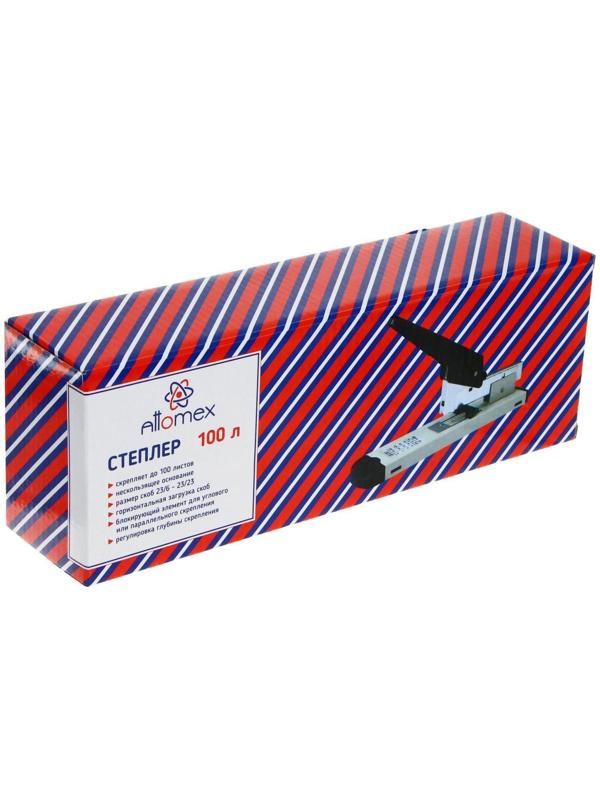 Степлер мощный 100 листов, Attomex, скобы 23/6-23/13, серый