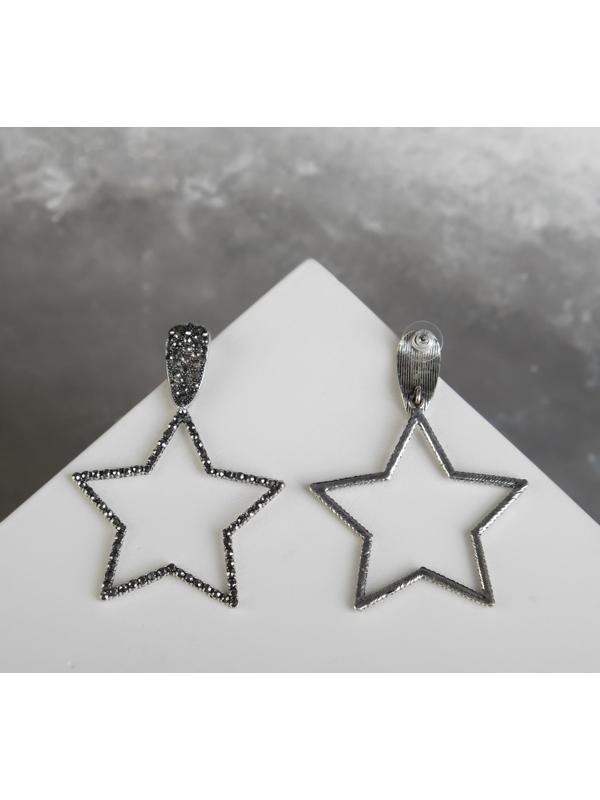 Серьги висячие со стразами 