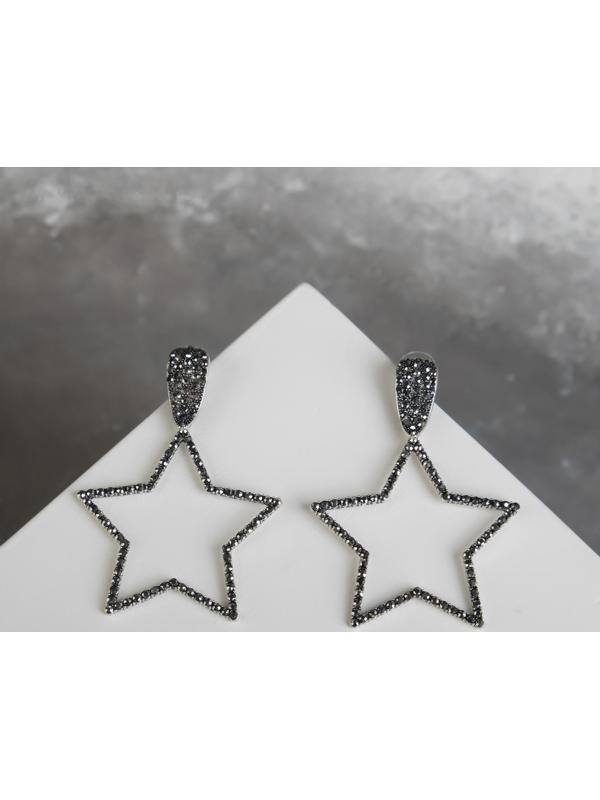 Серьги висячие со стразами 