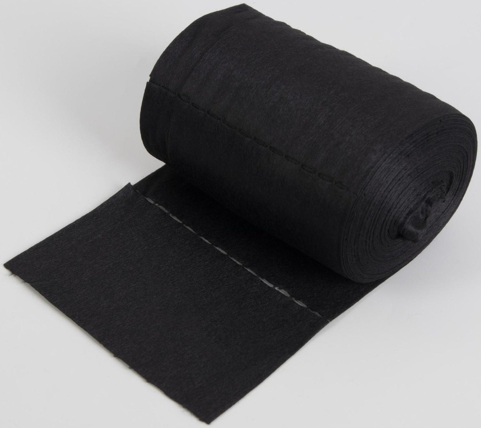 Набор одноразовых воротничков, без липкого слоя, 8 × 40 см, 100 шт в рулоне, цвет чёрный