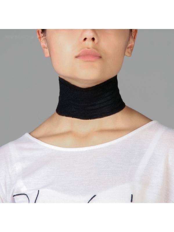 Набор одноразовых воротничков, без липкого слоя, 8 × 40 см, 100 шт в рулоне, цвет чёрный