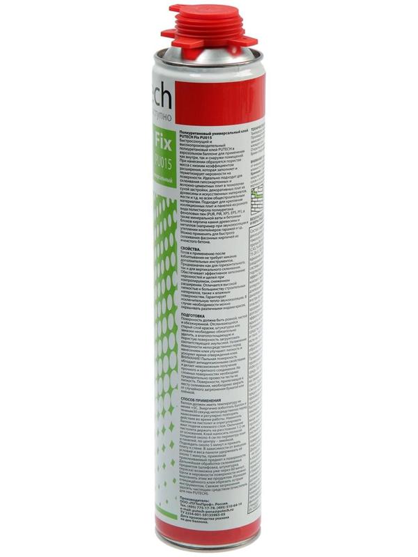 Клей-пена Putech, полиуретановый, универсальный, 1000 мл