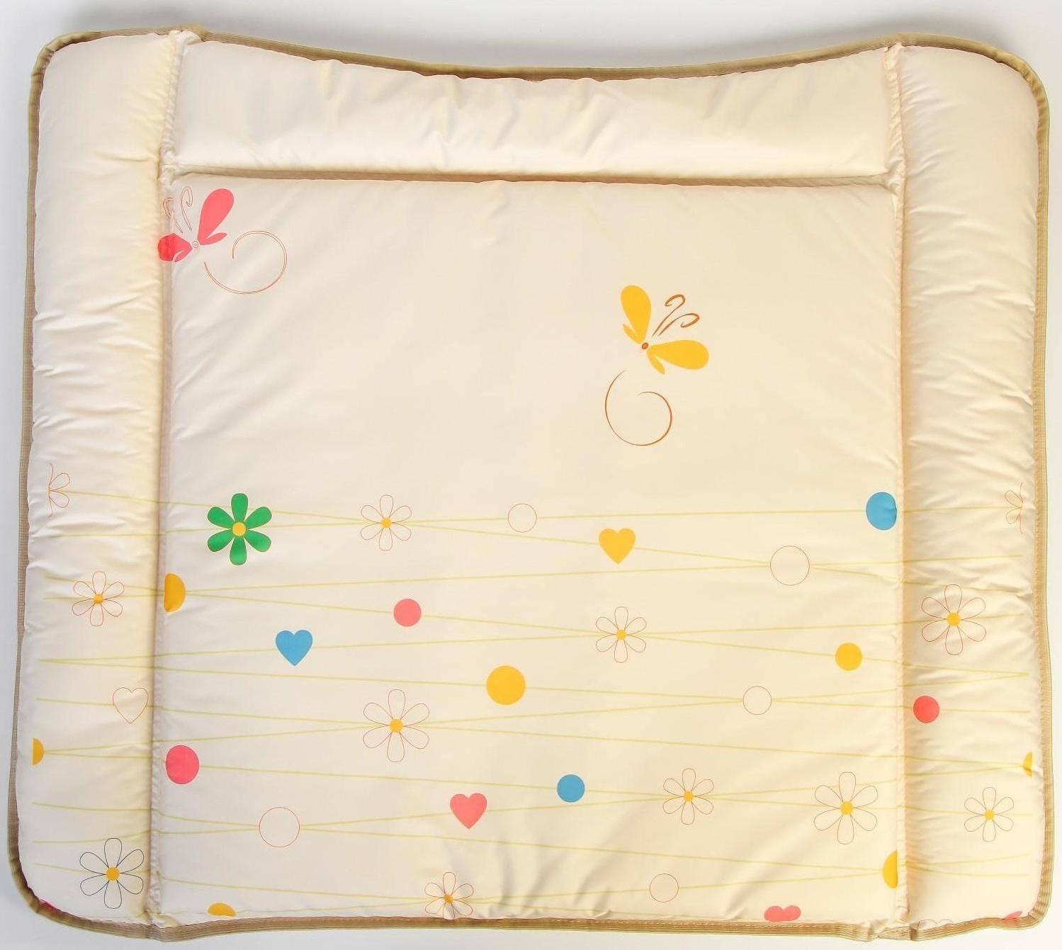 Матрасик для пеленального столика/комода , 65х78 см., «Цветы», цвет МИКС