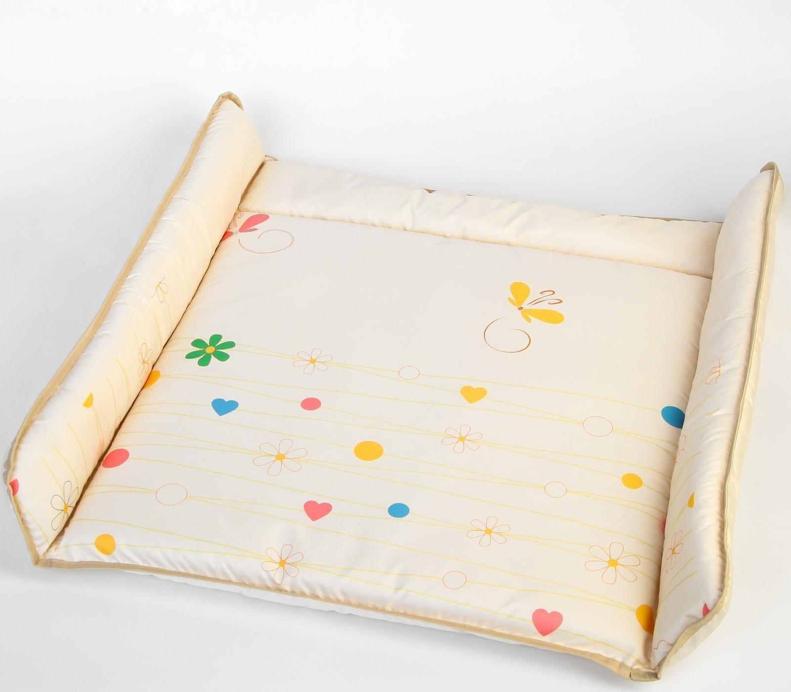 Матрасик для пеленального столика/комода , 65х78 см., «Цветы», цвет МИКС