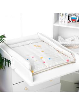 Матрасик для пеленального столика/комода , 65х78 см., «Цветы», цвет МИКС